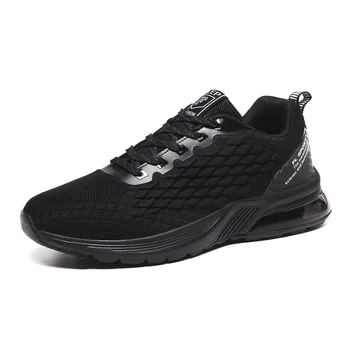

Spring men's shoes sports shoes shock absorption breathable casual shoes student running shoes all black men's travel shoes