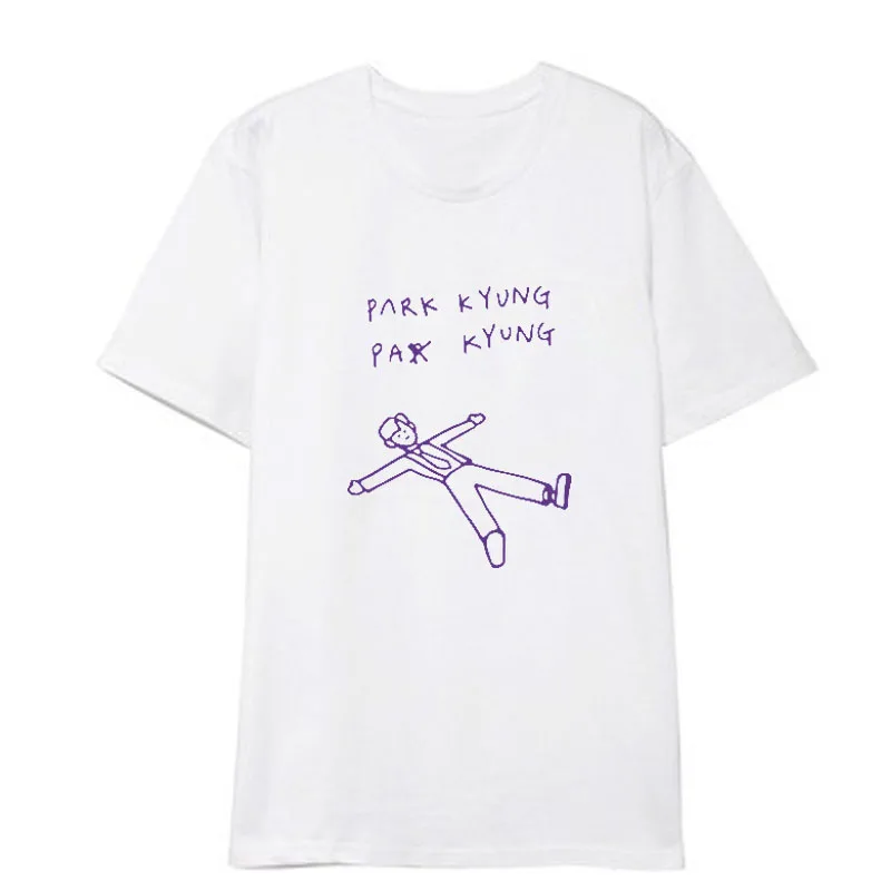 Kpop Block B BlockB PARK KYUNG Album Shirt Повседневная Свободная одежда в стиле хип-хоп футболка Топы с короткими рукавами, футболка DX1006
