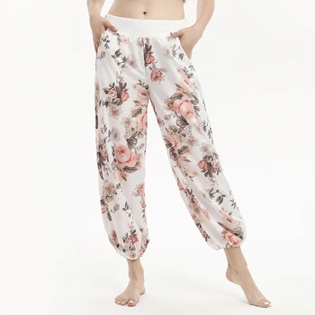

Causal Women Autumn Flower Print Pants Drawstring Wide Leg Pants Loose Straight Trousers Long Female Plus Size Trousers