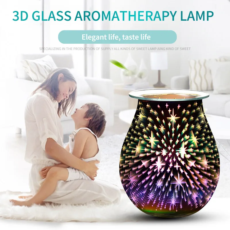 

Aroma Electric Wax Melt Incense Burner 3D Touch Firework Lamp Night Light Tart Aromatherapy Diffuser Wax Warmer