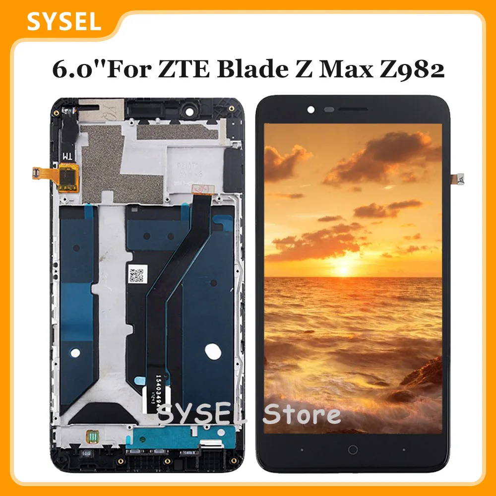 ЖК дисплей 6 0 ''для ZTE Blade Z Max Z982 дигитайзер сенсорная панель датчик в сборе