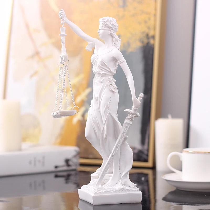 Greek Justice Goddess Statue/Fair Angels Resin SculpturePeople OrnamentsVintage Home Decoration AccessoriesOffice Crafts
