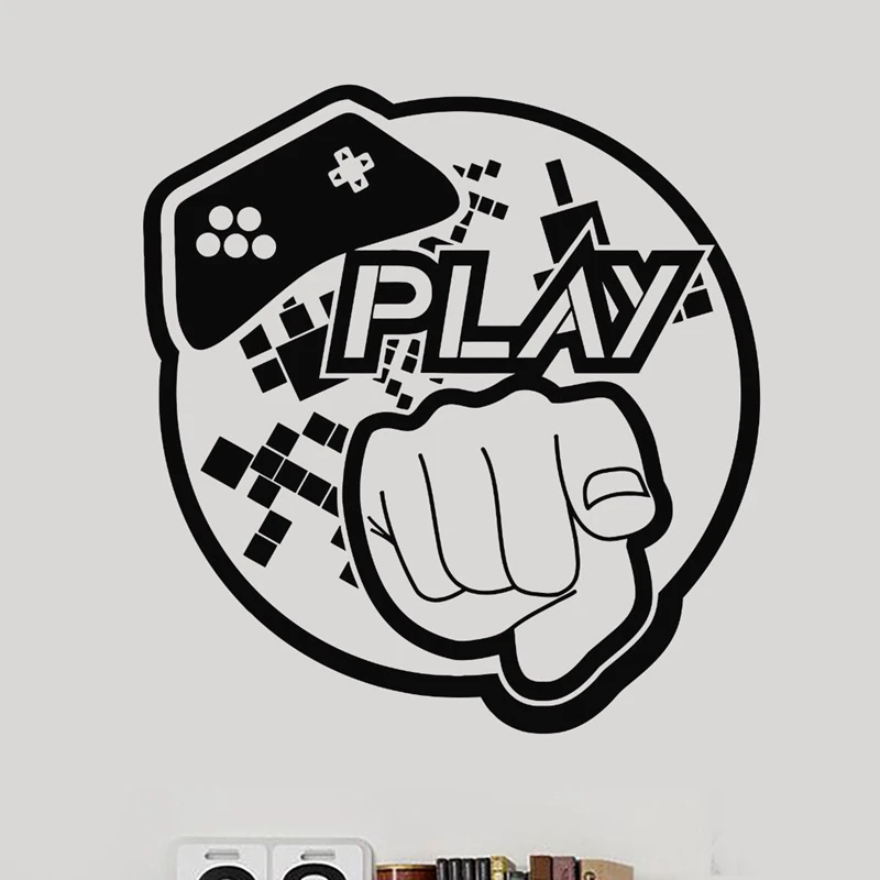 

Gamepad Video Game Sticker Play Game Room Decal Gaming Posters Gamer Vinyl Wall Decals Parede Decor Mural Video Game Sticker