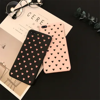

100pcs/lot Cartoon Cute Love Heart Phone Case For iPhone 11 Pro Max XS XR MAX X 8 7 6 6S Plus Matte Frosted PC Hard Cover Capa