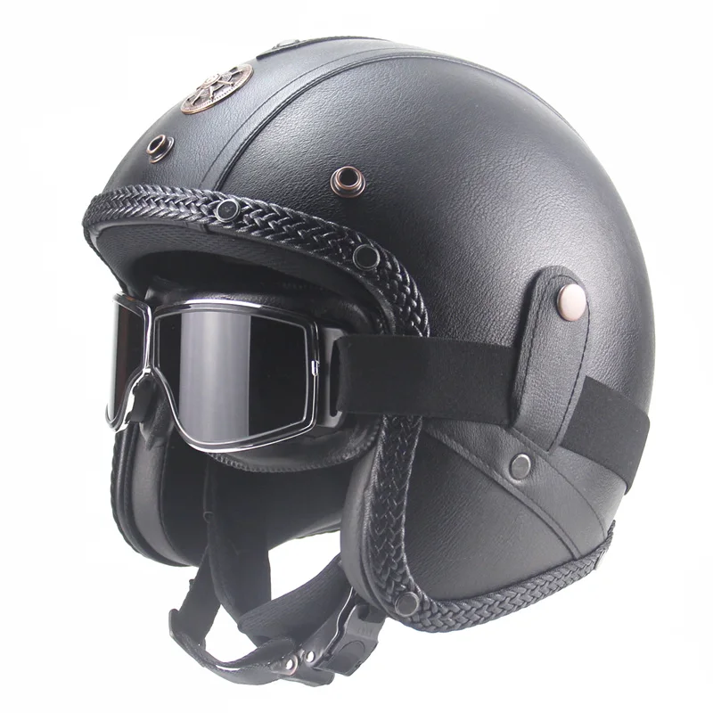 

2019 Harley Helmet Motorcycle Leather Helmet 3/4 Motorcycle Bicycle Helmet Open Face Retro Motorcycle Helmet Motorcycle Helmet