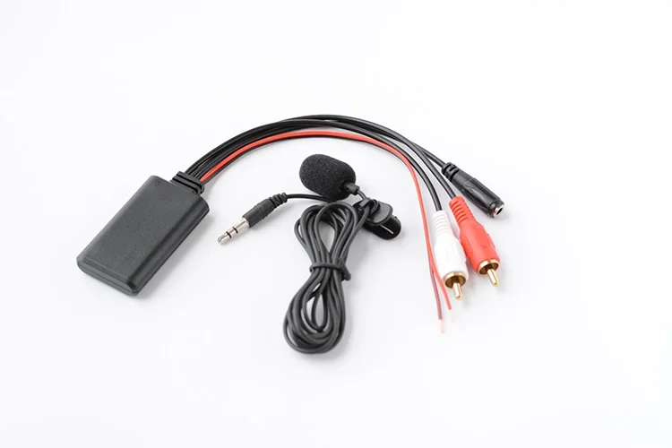 Автомобильный Bluetooth AUX адаптер беспроводной аудио телефонный звонок Hands Free микрофон для стерео с 2 RCA AUX в музыкальный аудио вход
