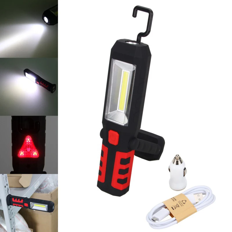 Ручной/контрольный светильник COB светодиодный магнитный рабочий светильник автомобильный гаражный механический перезаряжаемый фонарь светильник для кемпинга встроенный аккумулятор