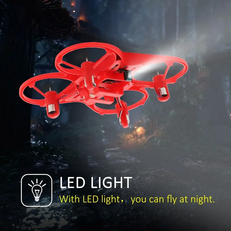 2.4GHz Mini RC Drone with LED Light Infrared Quadcopter Remote Control Portable Helicopter Electric model Pocket dron Gift Toys