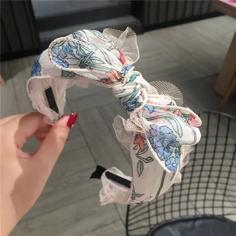 Новые сетчатые ленточки для волос женские корейские милые цветочные заколки для волос с бантом модные уличные аксессуары для волос