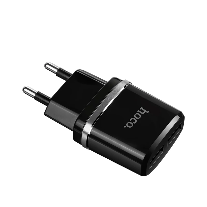 HOCO C12, 10 шт./лот,, 5 В, 2,4 А, USB зарядное устройство для iPhone 11 Xs Max, евро вилка, настенное зарядное устройство, адаптер для samsung, Xiaomi, huawei