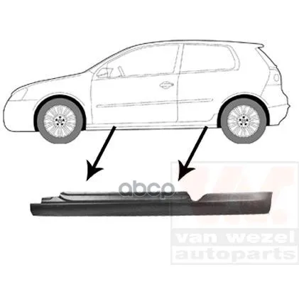 Порог Кузова Лев Vw: Golf 5(08/2003-) Мод 2дв VAN WEZEL арт. 5894101