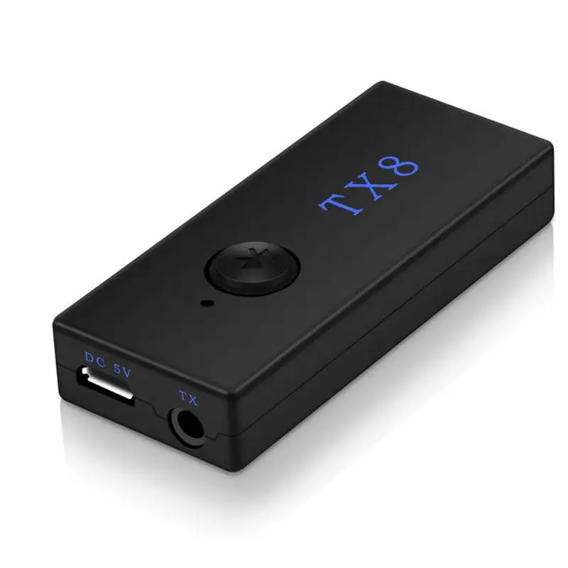 TX8 беспроводной Bluetooth передатчик приемник адаптер стерео аудио Музыка адаптер 3,5 мм аудио 2 в 1 для ТВ наушников ПК