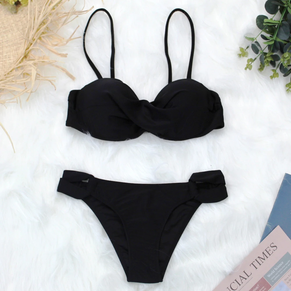 low waisted short bikini set