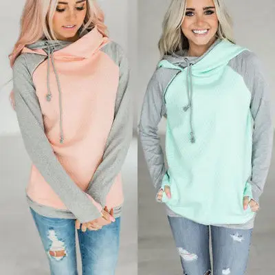new qiu dong spell have hat and long sleeve fleece | Женская одежда