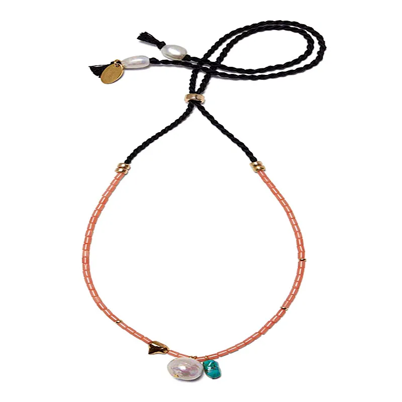 Boho Puka натуральное ожерелье из натурального коралла женское эффектное жемчужное барокко bijoux колье-чокер de coquillage ювелирные изделия Новинка