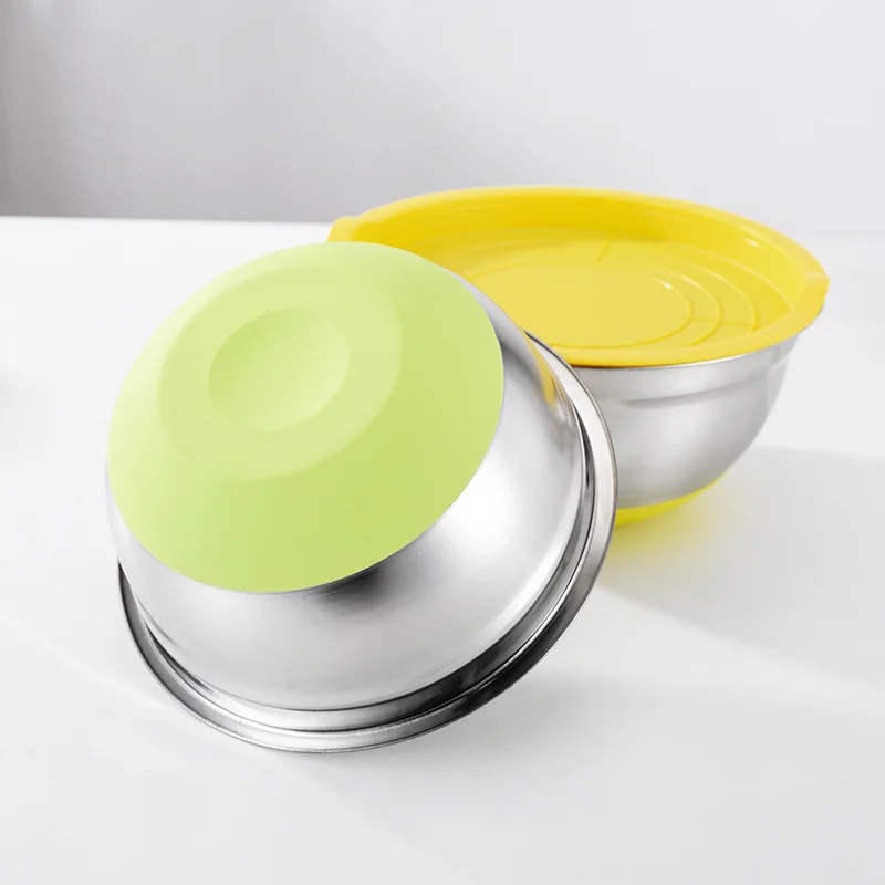 Set 4 Ciotole Acciaio Inox Impilabili - Con Scale, Fondo Piatto, Lavabili In Lavastoviglie