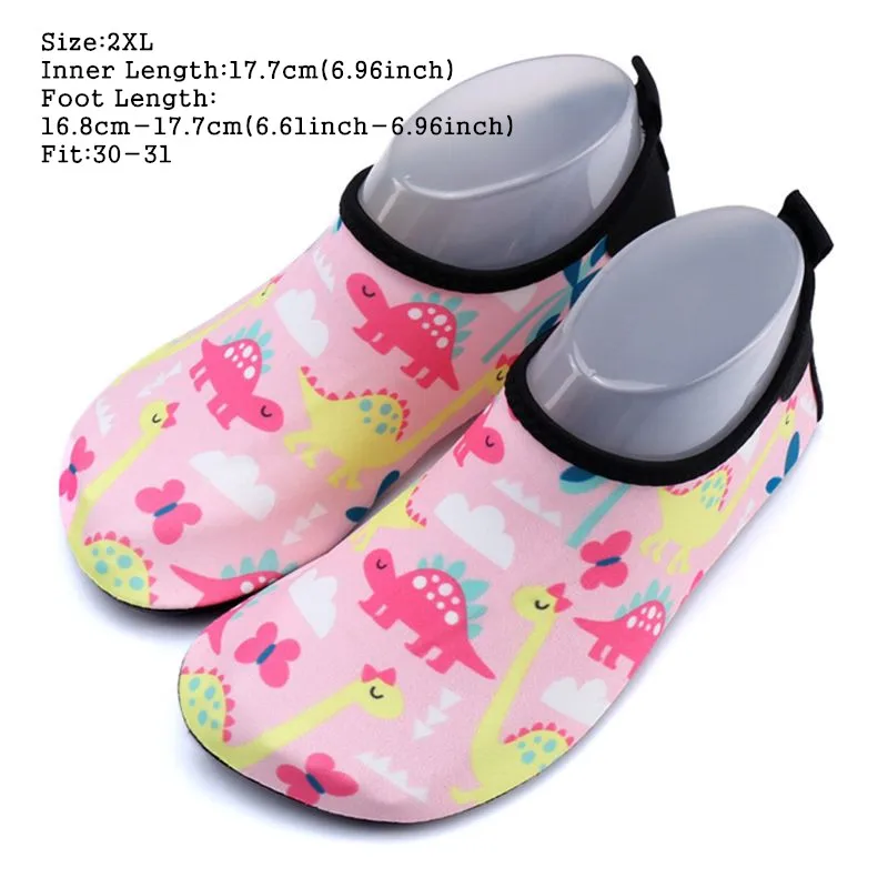 1--2XL Toddler Kids Swim Water Shoes Cute Cartoon Dinosaur Monster Print Non-Slip Rubber Sole Quick Dry Barefoot Aqua Beach Pool Socks - Цвет: 1--2XL