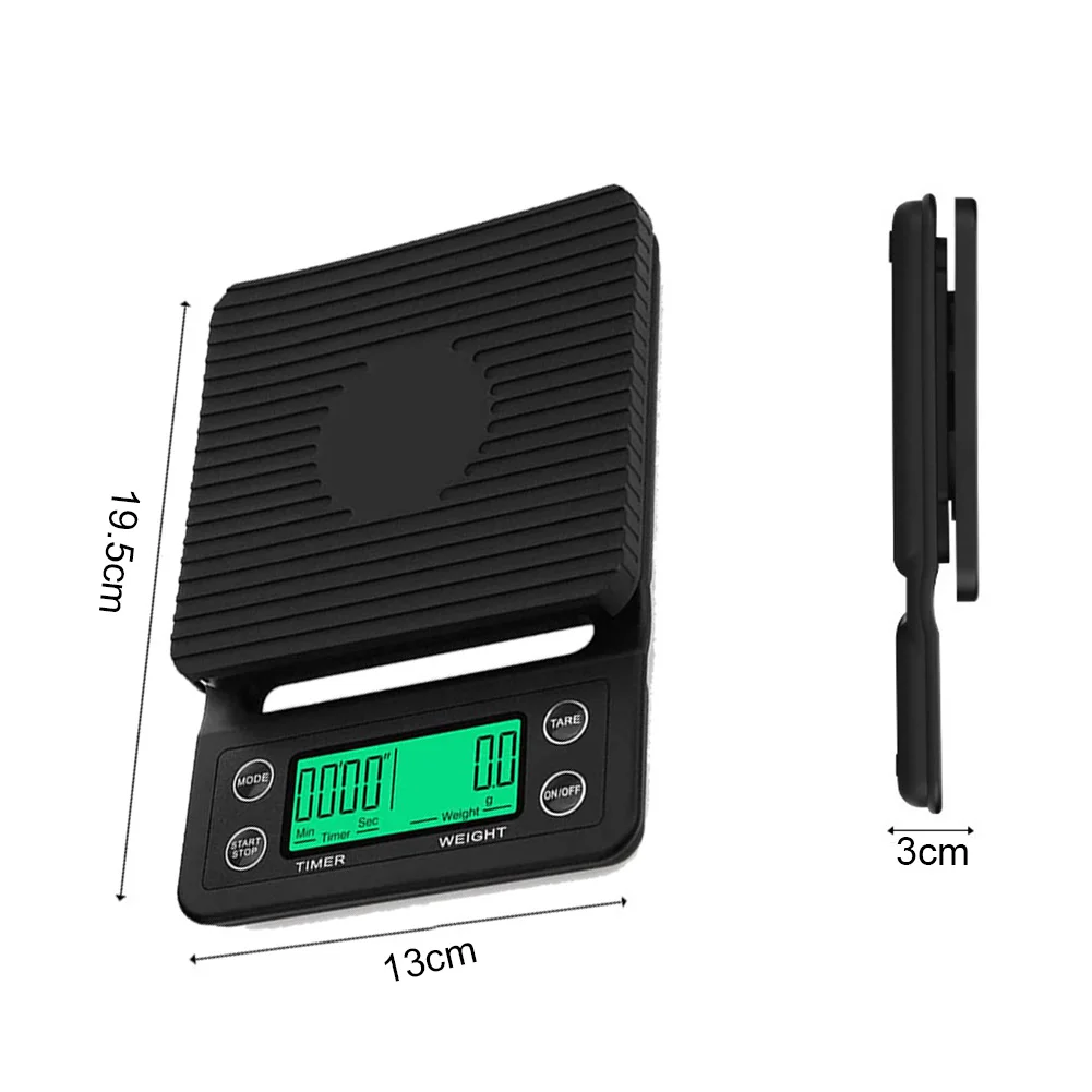 3 5kg 0.1g Digital Electronic Timing Coffee Scale LCD screen High Precision Food Jwely Weighing Tool for restaurant hotel bakery
