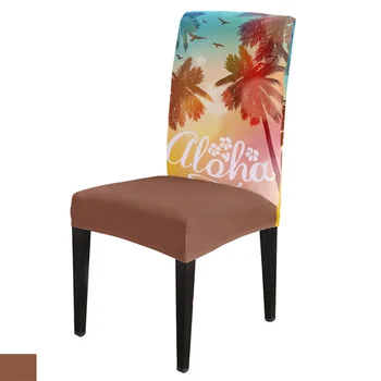 

Summer Beach Spandex Elastic Dining Chair Slipcover Removable Kitchen Seat Case Stretch Chair Cover for Banquet