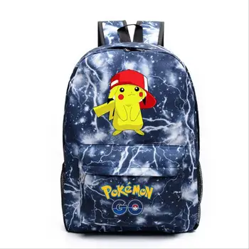 

Anime Cartoon Pikachu Pokemon Backpack Pokemon For Female Computer travel School Bags For Teenager Girls Boys shoulder bag