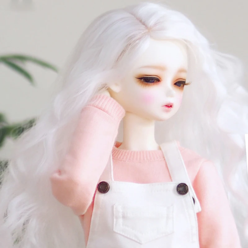 1/3 1/4 1/6 BJD парик высокая температура длинные модные белые волнистые провода BJD парик SD для BJD куклы
