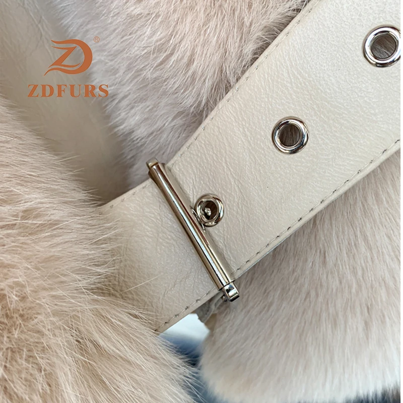 ZDFURS* Импорт Лисий мех лоскутное двустороннее меховое мото& байкерское пальто для женщин кожаное меховое пальто