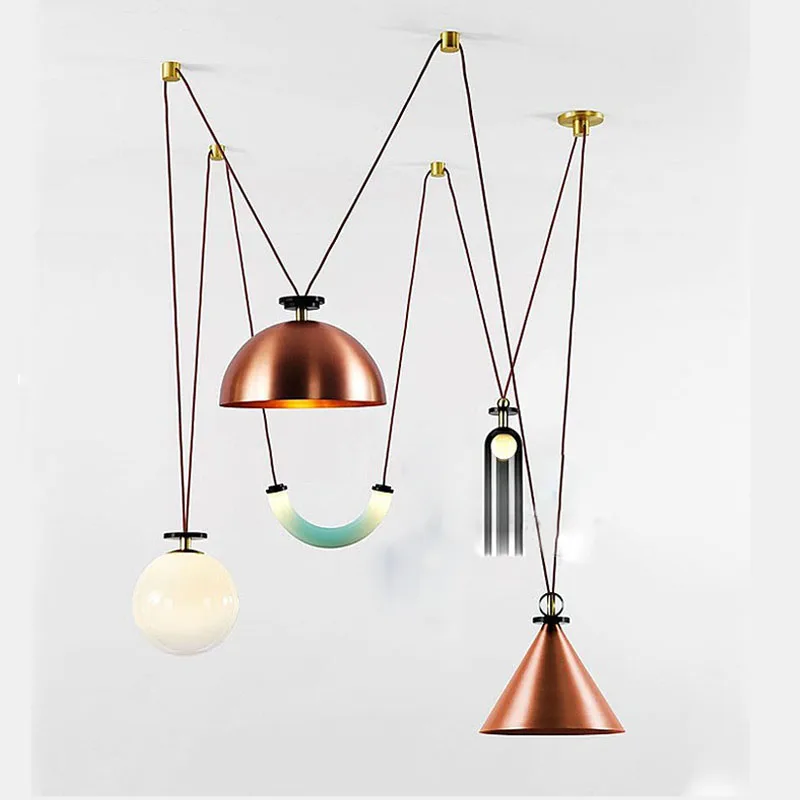 

Modern Shape up by Chance DIY LED Nordic pendant light bedroom metal 2021 chandelier pulley designer Hang lamp restaurant