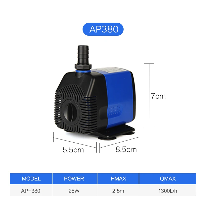 AP380 26W JEBO воды аквариумный насос с регулировкой потока воздуха для аквариума 5/9/19/26/62/65w аквариумным насосом погружной насос высокого Мощность тихий насос - Цвет: AP380 26W