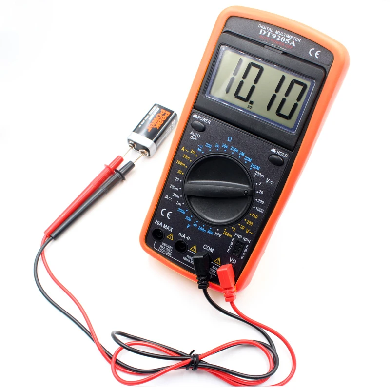 WHDZ DT9205A Профессиональный цифровой мультиметр электрический ручной Амперметр Вольтметр Сопротивление Емкость hFE тестер AC DC ЖК-дисплей