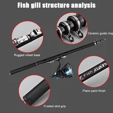 Телескопическая удочка полюс комплект катушка чистая линия приманки снасти мешок портативный для морского озера JT-889