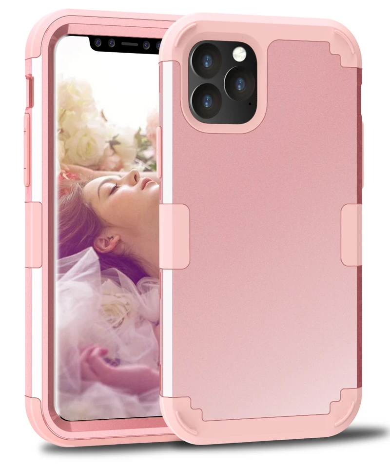 Rose Gold Чехол для iPhone 11, безопасный Ударопрочный силиконовый чехол для телефона, задняя крышка для Apple iPhone 11 Pro Max, полный защитный чехол - Цвет: Rose Gold