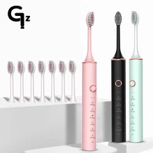 

GeZhou N100 Sonic Electric Toothbrush 18 Modes USB Charger Tooth Brushes Replacement Timer Sonic Toothbrush 8 Brush Heads