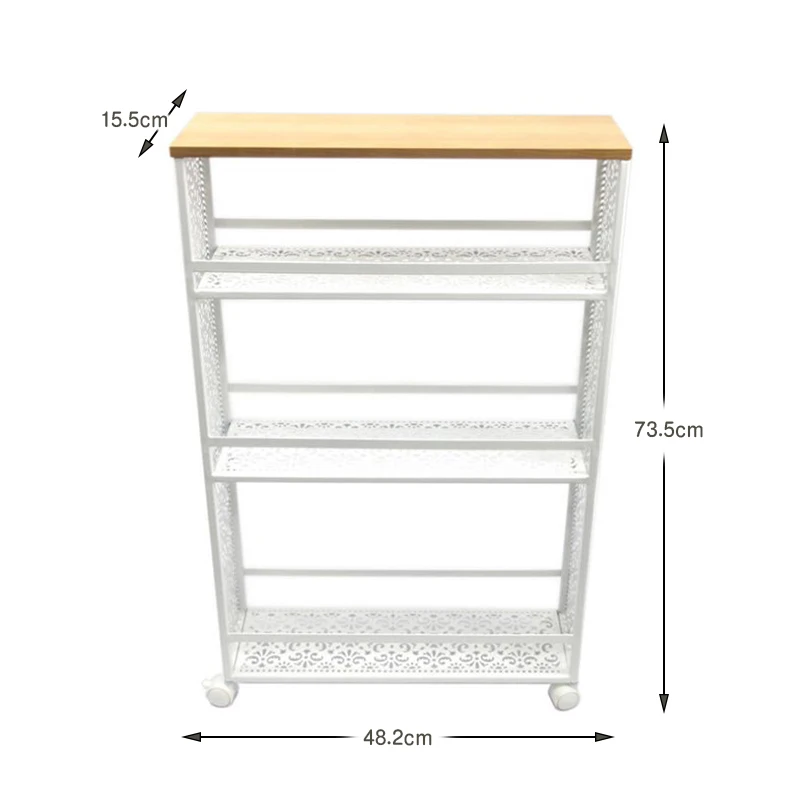 UKE кухонный стеллаж для хранения напольного типа, боковая полка для холодильника, 3 слоя, подвижный органайзер для ванной комнаты, полка, держатель для специй с колесом