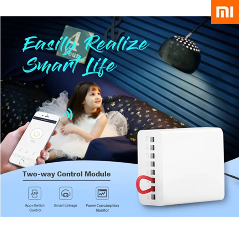 

Aqara LLKZMK11LM Two-way Control Module Wireless Relay Controller 2 Channels Work For Mijia APP And Smart Home Control Appliance