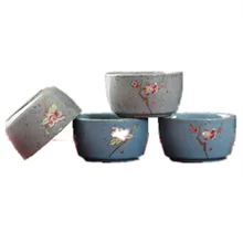 Керамические цветочные чайные чашки, 4 стиля, маленькие фарфоровые чайные чаши, чайные чашки, чайный набор, аксессуары, посуда для напитков
