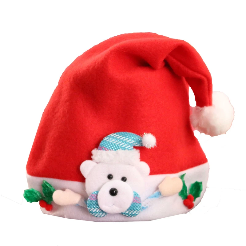 Bear 30x25cm Детские платья, одежда для детей и взрослых, светодиодный, Рождественская шапка, Санта Клаус олень снеговик подарки на Рождество Кепки для детей и взрослых для рождественской вечеринки нарядное Наряжаться шляпа - Цвет: Bear 30x25cm