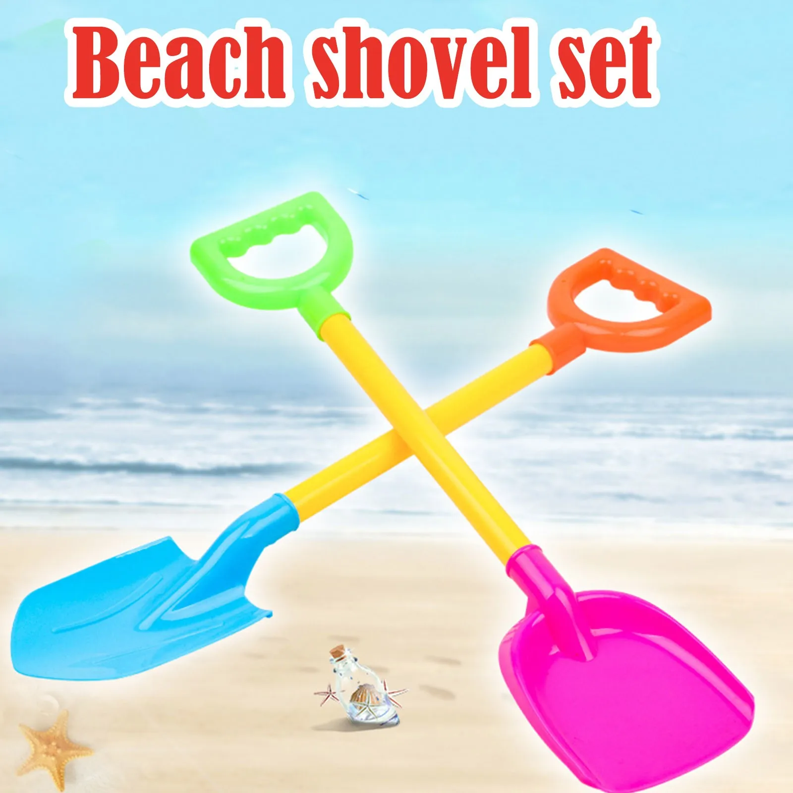 Juguete de playa para niños, pala de nieve con mango de acero inoxidable, 2 piezas