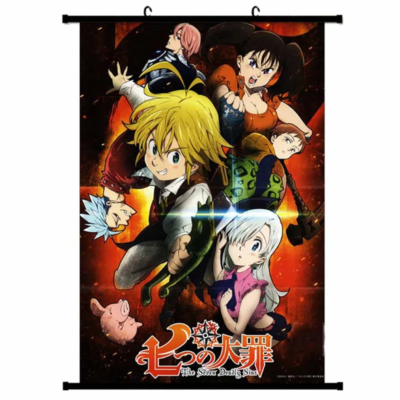 The Seven Deadly Sins Nanatsu no Taizai Meliodas x Elizabeth Аниме Манга настенный плакат свиток