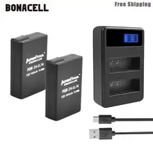 Bonacell 1500 мАч EN-EL14 EN-EL14a ENEL14 EL14 батарея+ ЖК двойное зарядное устройство для Nikon P7800, P7700, P7100, P7000, D5500, D5300, D5200 L50