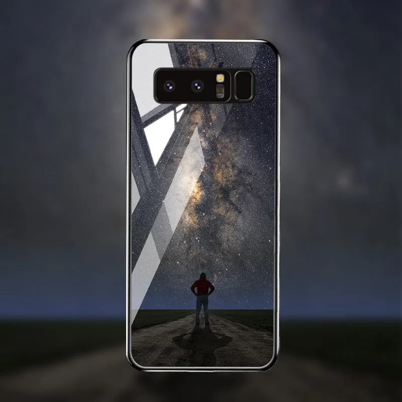 Чехол из закаленного стекла для samsung Galaxy Note 8 10 чехол s Star Space samsung S10 S8 S9 Plus S10e Lite J2 Core Prime Чехлы бампер - Цвет: M005