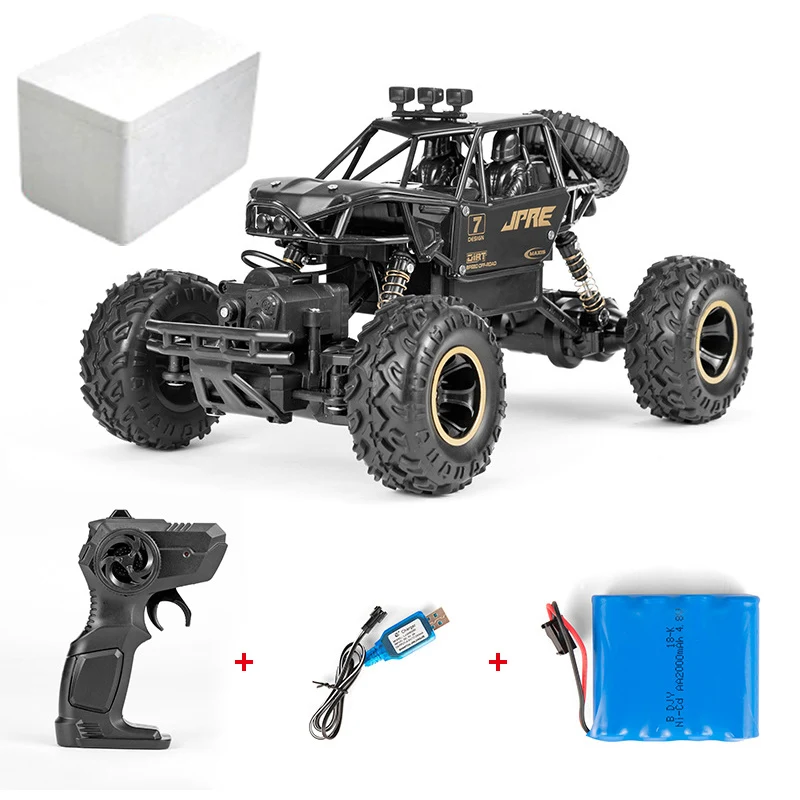 28 см 1/16 авто RC автомобиль 4WD машина радио Управление led Машинки Игрушки с дистанционным управлением Управление автомобилей 4x4 внедорожных транспортных средств для маленького мальчика, подарки на Рождество - Цвет: Black 1 Foam Box
