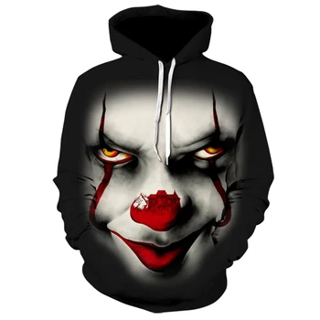 

clown halloween costume men/woman hoodie men's winter fashion clothes Joker Poker 3D Print long sleeve sweatshirt man fall jacket
