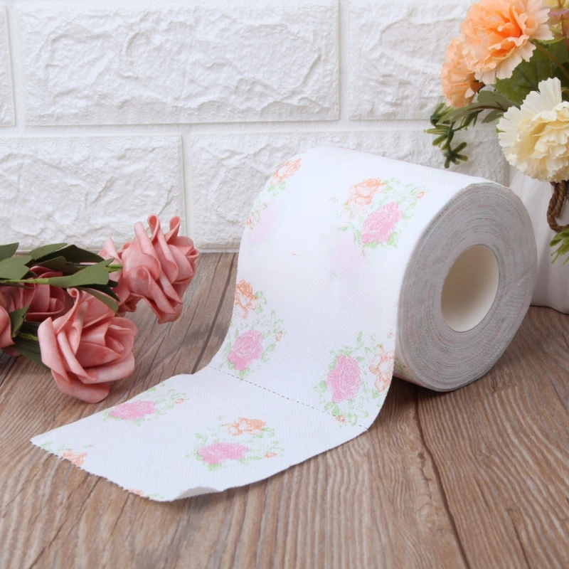 Цветочный тонкая оберточная бумага туалетной бумаги рулон ванной Новинка Забавный подарок Q0KD