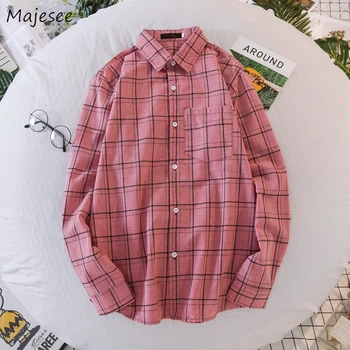 

Long Sleeve Shirt Men Big Size Casual Novelty Plaid Mens Shirts Casual Slim Fit Japanese Streetwear Retro Hot Sale Regular Soft