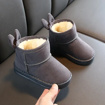 

Children girls snow boots shoes winter baby boys short boots kids plush velvet thickening warm cotton boots soft fashion