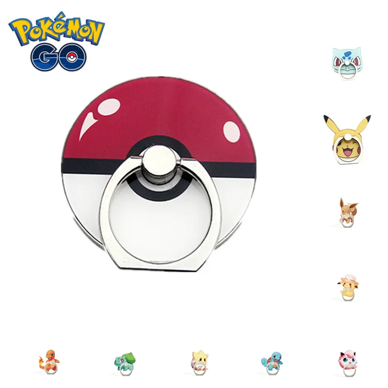 

Pokemon pikachu Anime Charmander Bulbasqur Mobile Phone Ring Stand Various Styles Portable Suitable Anime figure kids Toy gifts