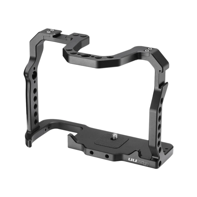 

UURig Aluminium Camera Cage for Canon EOS 90D/80D/70D with Cold Shoe Mount Arri Hole 1/4 3/8 Screw to Microphone Monitor LED