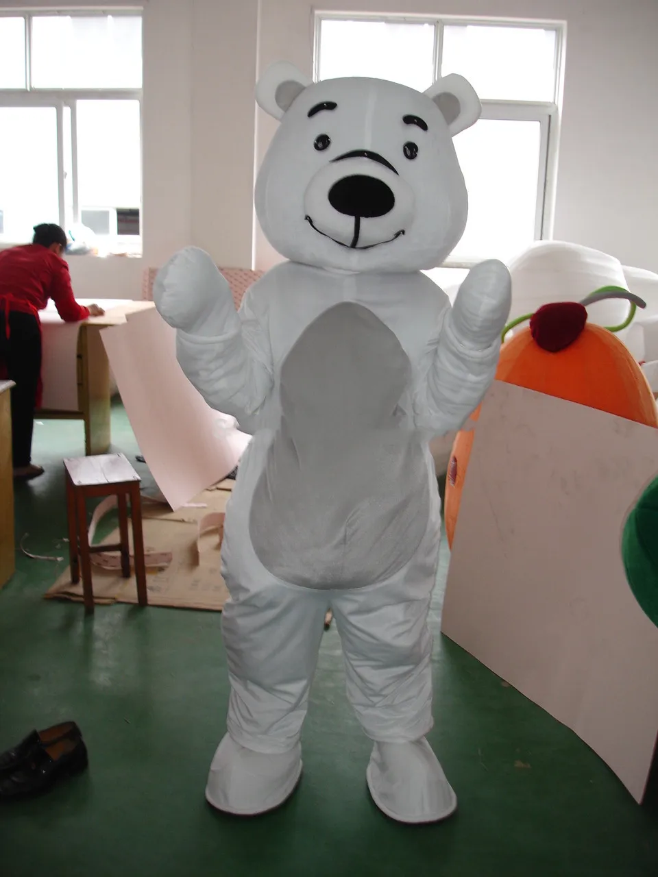 Small white bears Mascot Costume Suits Cosplay Party Game Dress Outfits Promotion Carnival Halloween Xmas Adults Fursuit