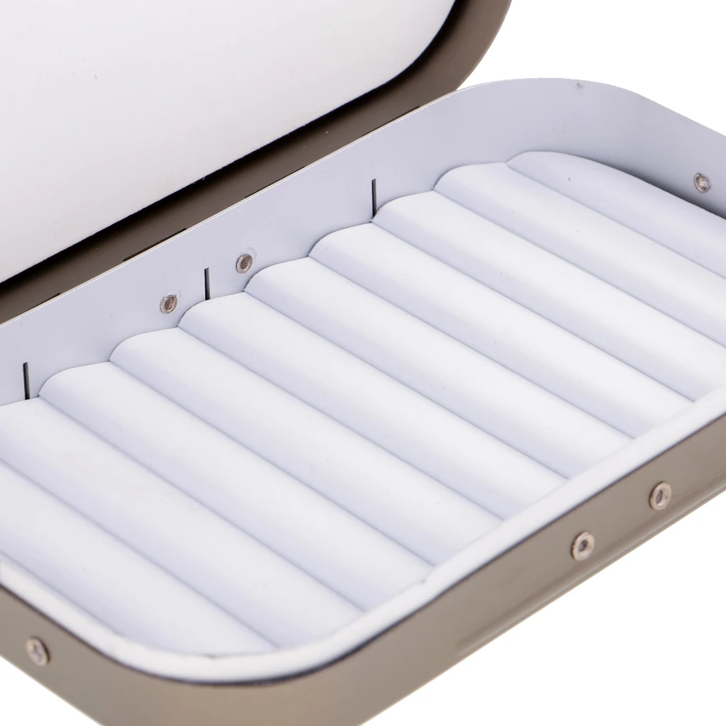 15.5x9.5x2.7cm Aluminum Alloy Fly Fishing Lures Box Super Foam Insert Flies Hooks Lures Baits Fly Boxes