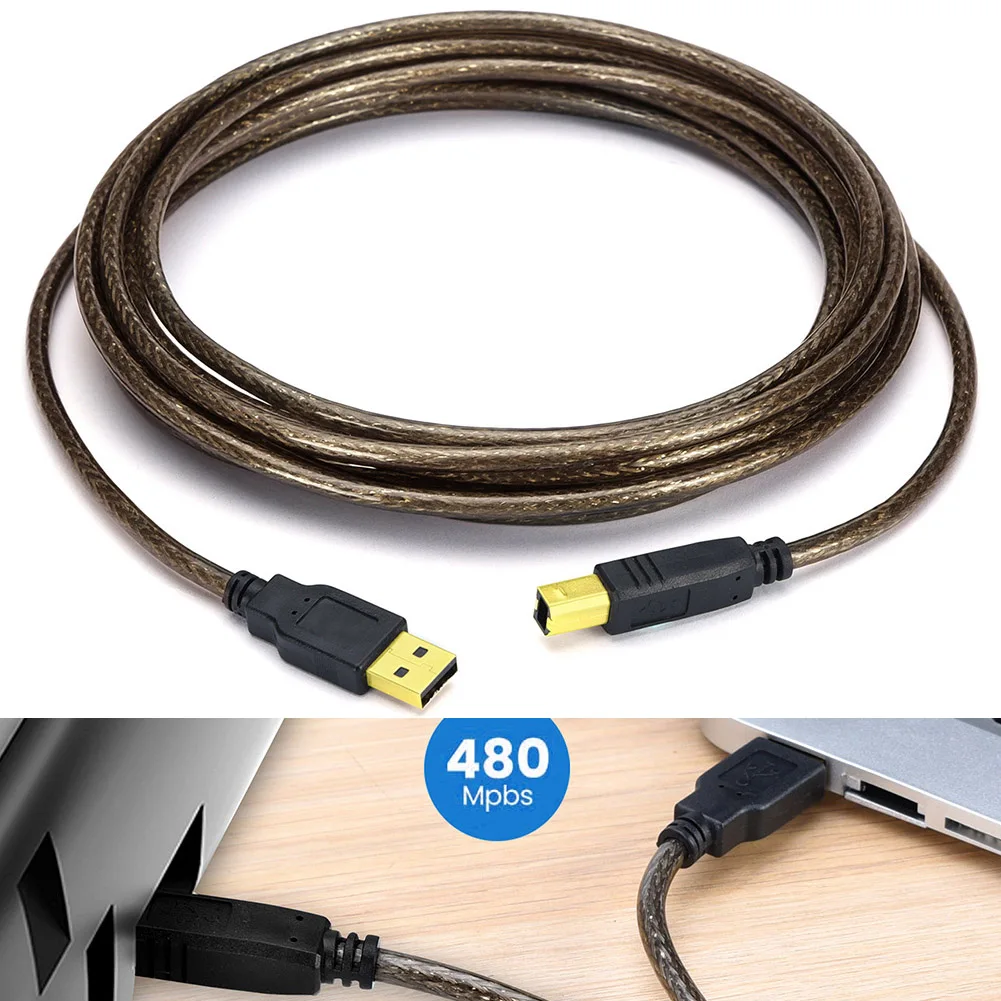 

Extension Printer Cable USB 2.0 A Male to B Male Computer Wire Cable Cord Converter Connector Line for PC Laptop VDX99